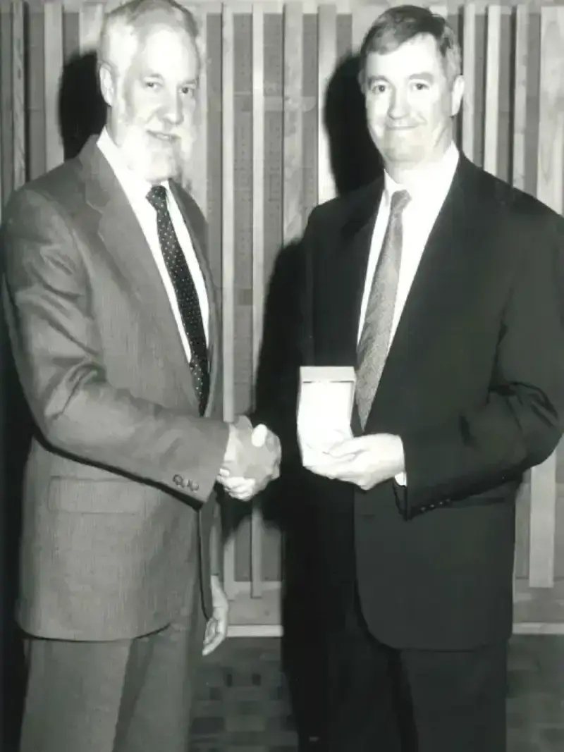 Prof. Trevor Platt receiving A.G. Huntsman Award