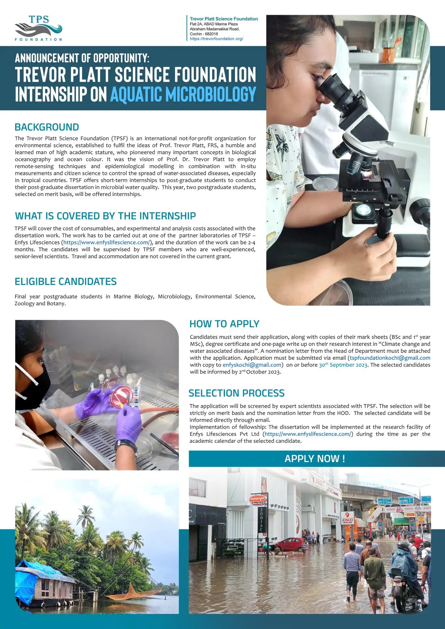 Brochure - Internship on Aquatic Microbiology