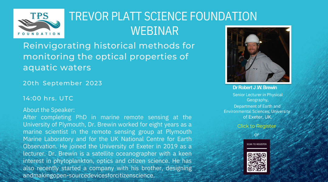 Trevor Platt Science Foundation (TPSF) is conducting our next webinar on 20th of September 2023