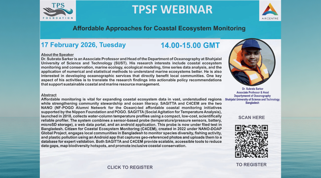 TPSF Webinar | Affordable Approaches for Coastal Ecosystem Monitoring
