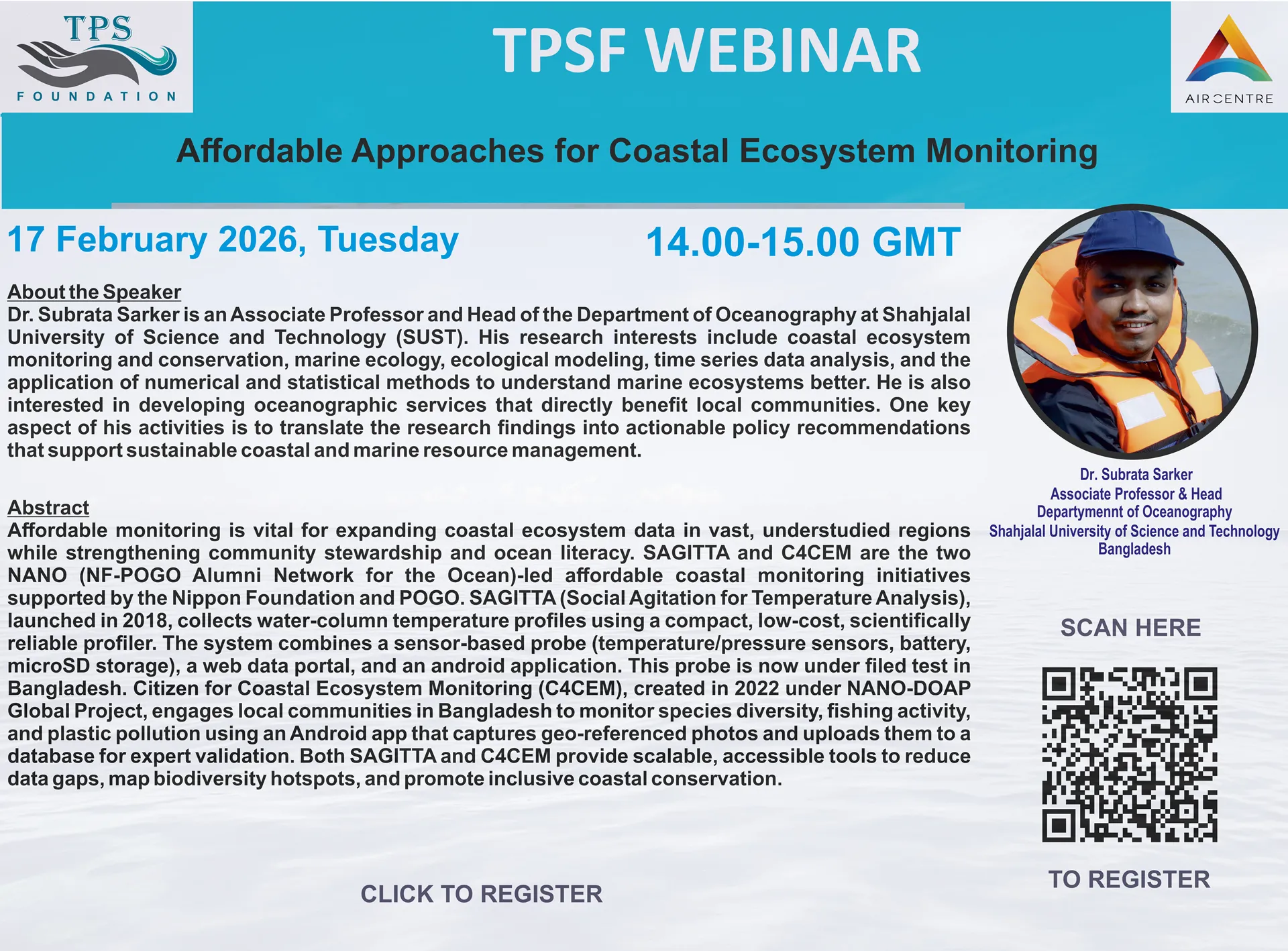 Webinar - Dr. Subrata Sarker